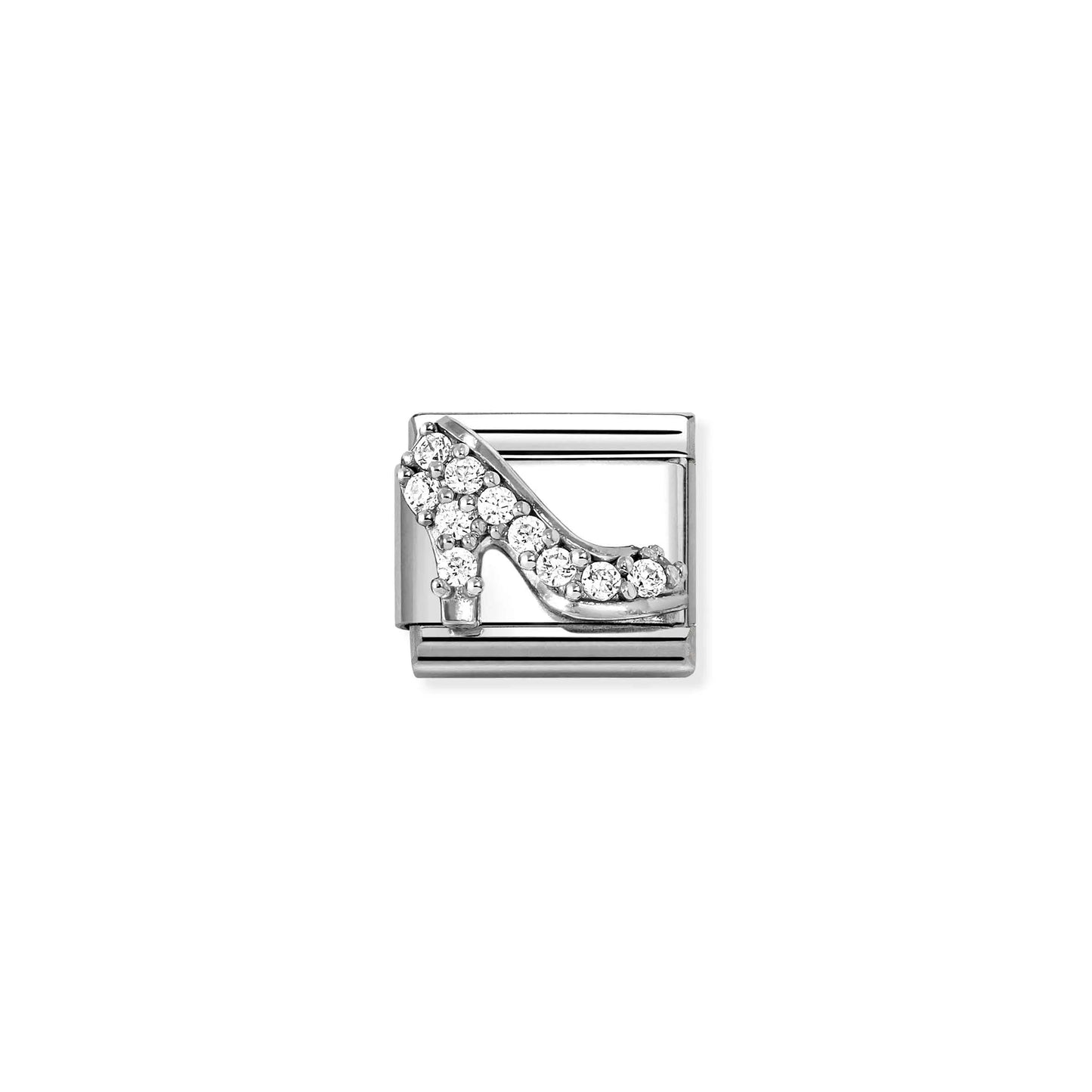 High Heel CZ Shoe | Silver