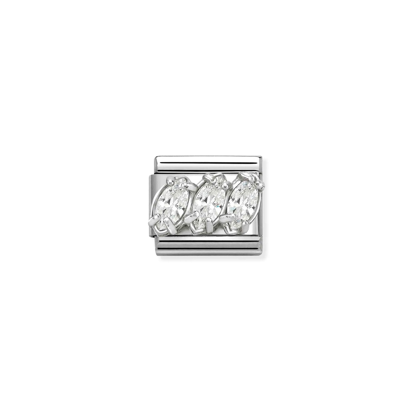 Trilogy White Marquis CZ Link | Silver