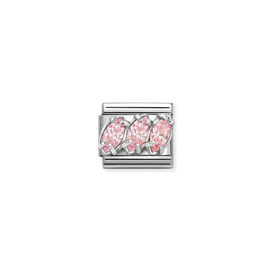 Trilogy Pink Marquis CZ Link | Silver