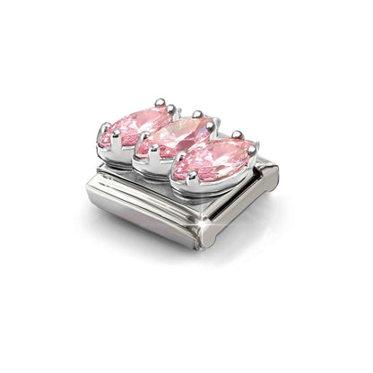 Trilogy Pink Marquis CZ Link | Silver