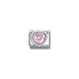 Pink Faceted Heart Popcorn Surround - Silver & Stones