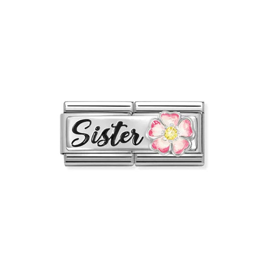 Sister with Flower Double  - Silver