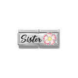 Sister with Flower Double  - Silver