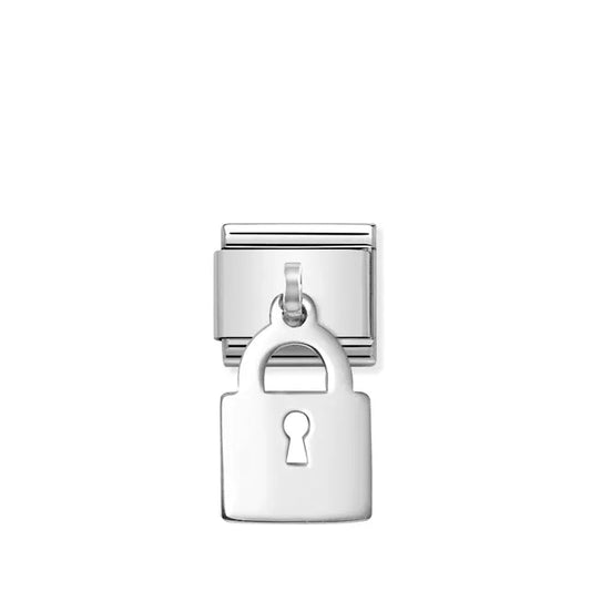 Padlock Pendant - Silver Drop Charm