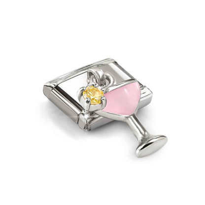 Cocktail Pendant CZ Link | Silver & Enamel