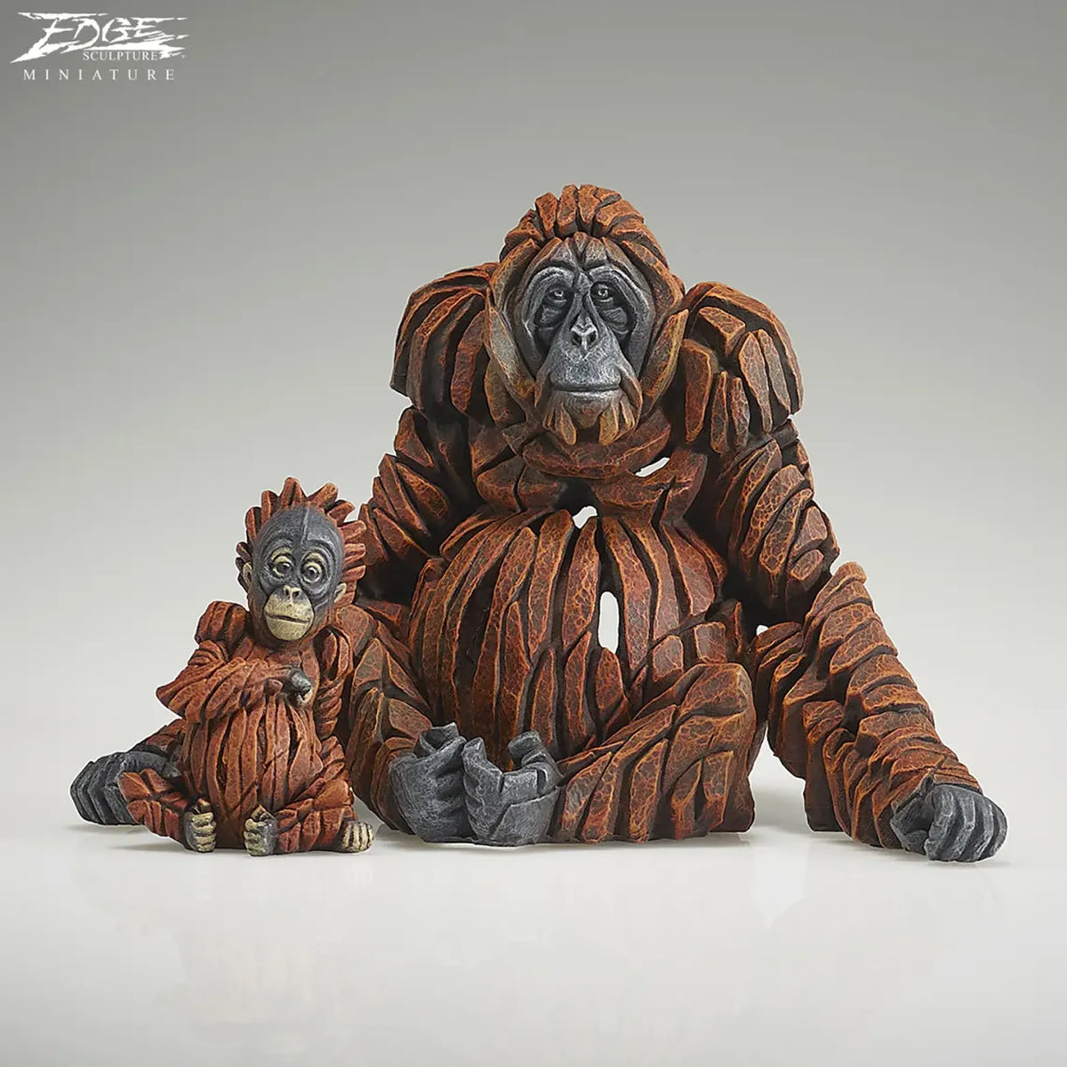 Miniature Orangutan and Baby Figure | Sculpture