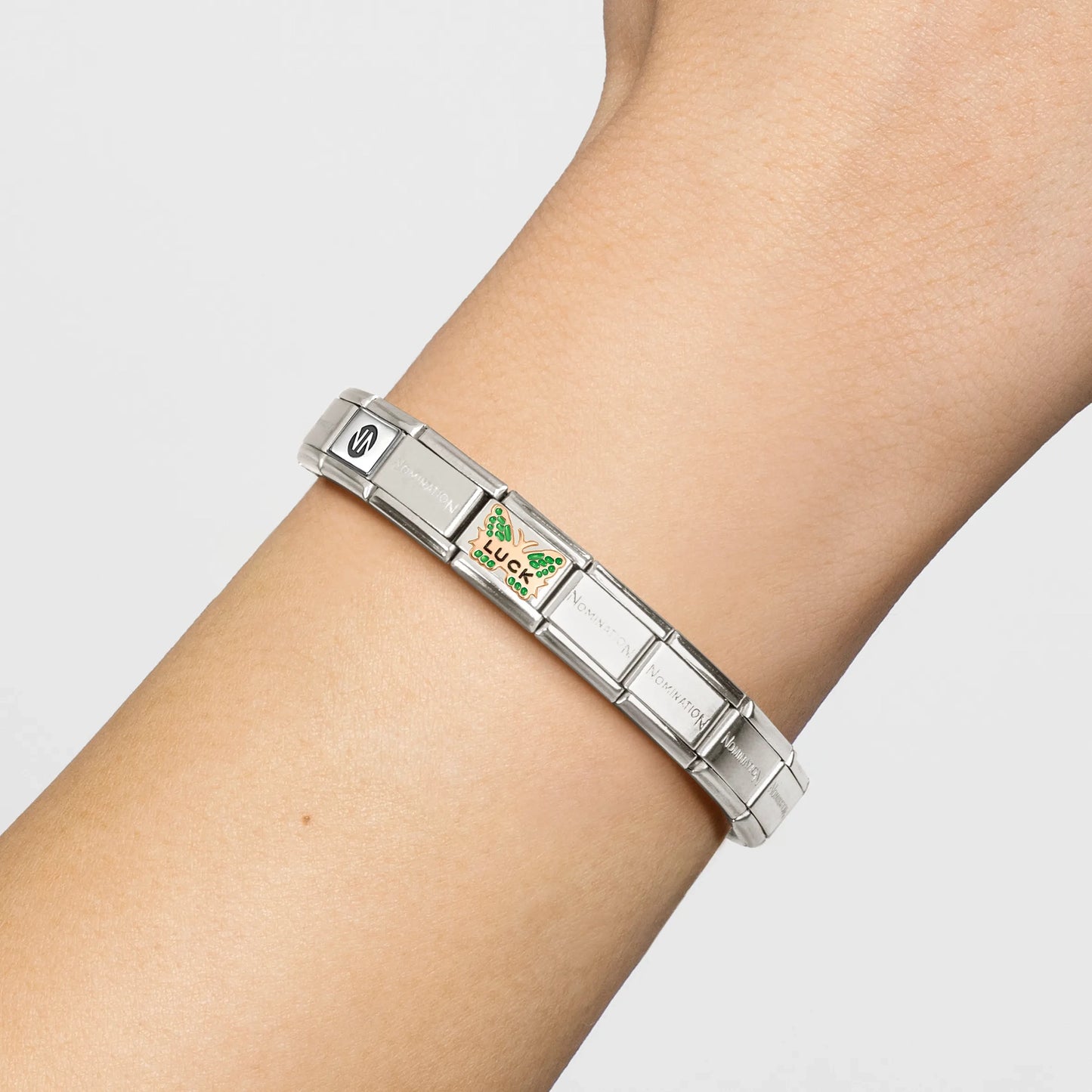 Green Luck Butterfly Link | 18K Gold & Enamel