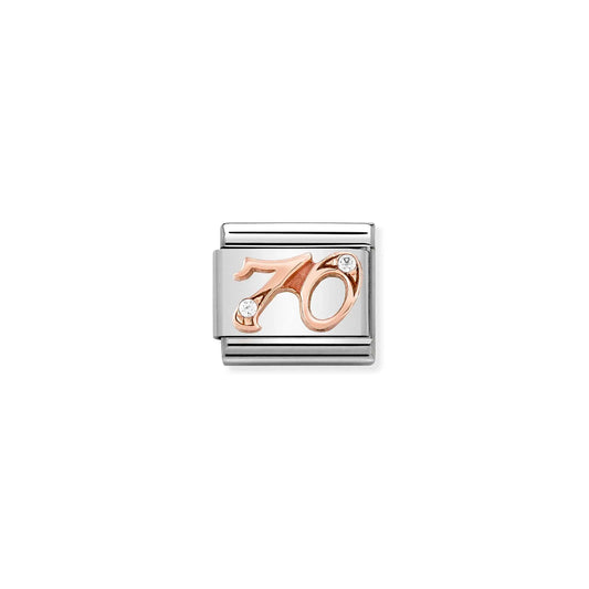 Age / Number 70 CZ Link | 9K Rose Gold