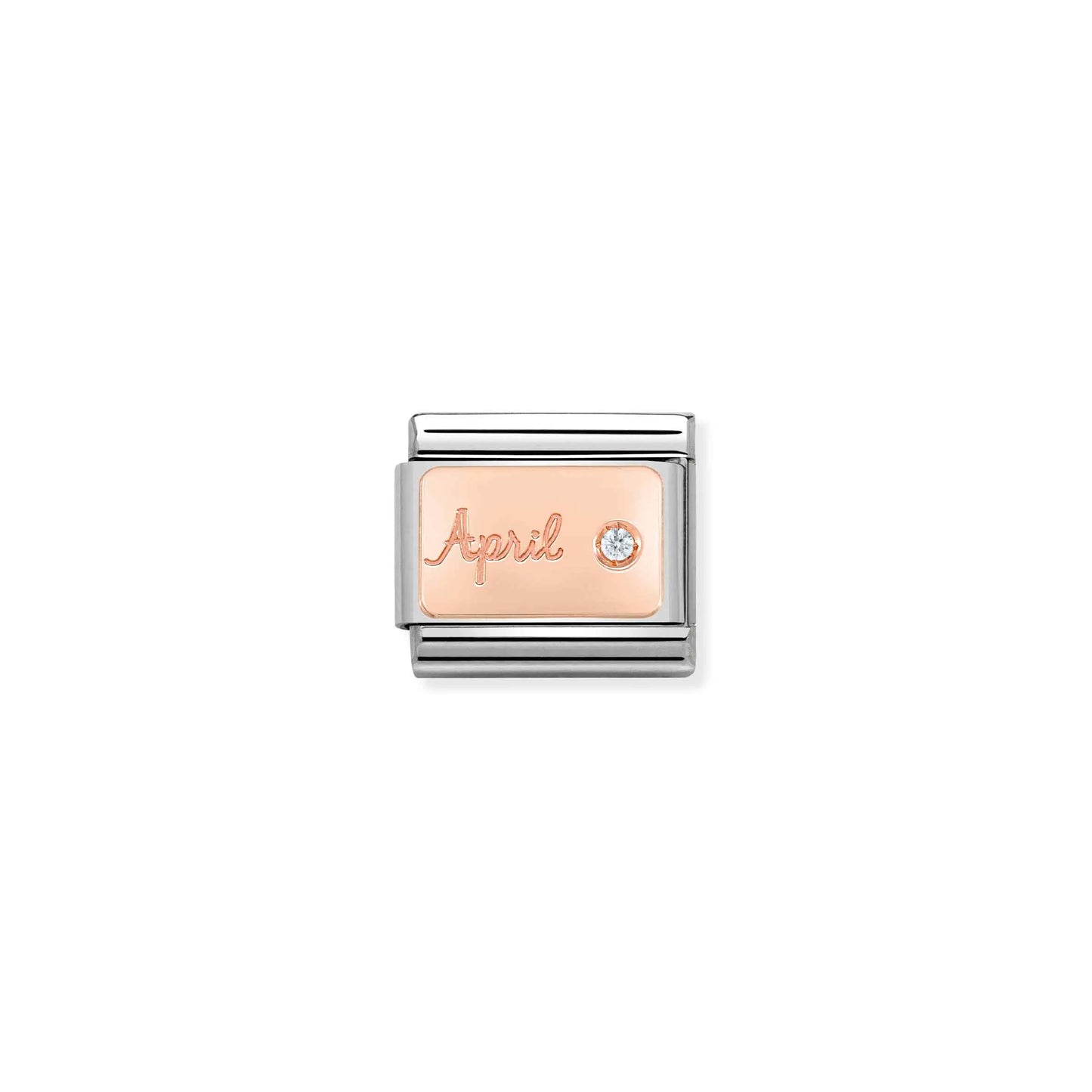 April Birthstone 9k Rose Gold Charm