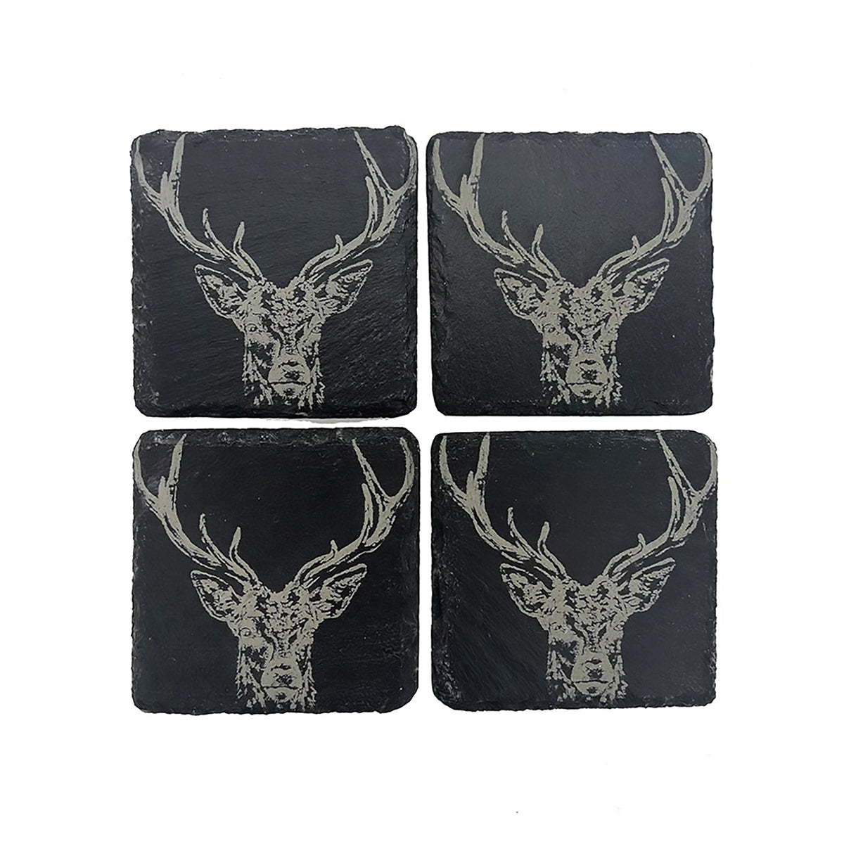 Set of 4 Slate Coasters | Stag Prince