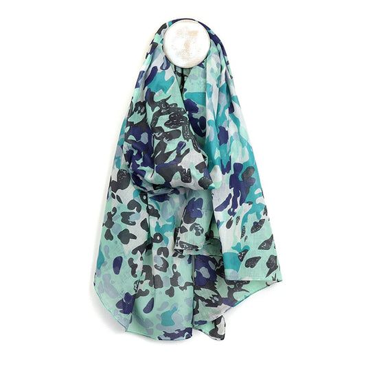 Animal Print Scarf | Aqua