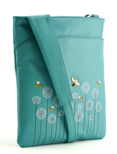 Moonflower Slim Cross Body Bag in Turquoise