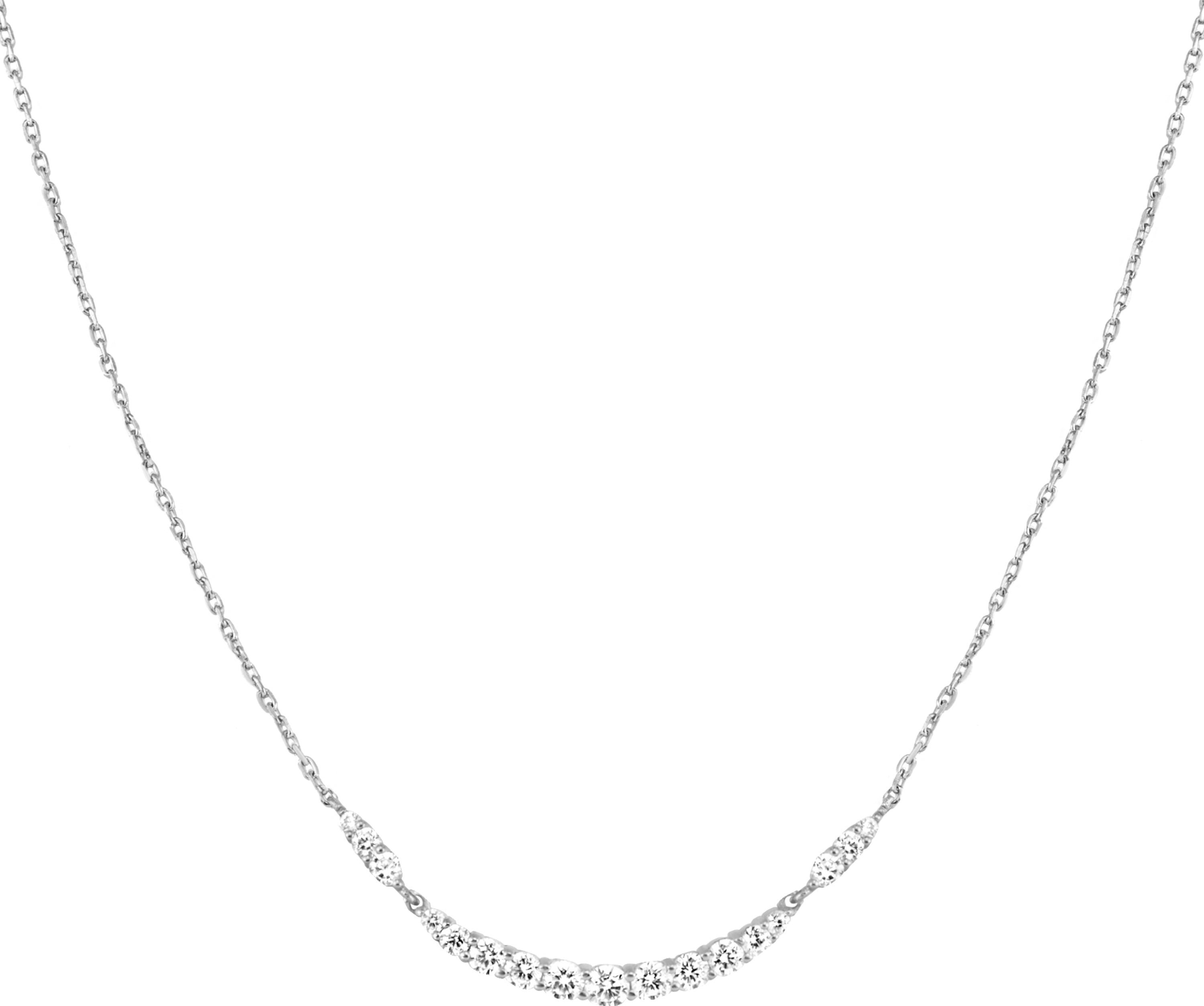 Silver Arc Pavé CZ Necklace