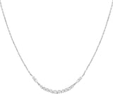 Silver Arc Pavé CZ Necklace