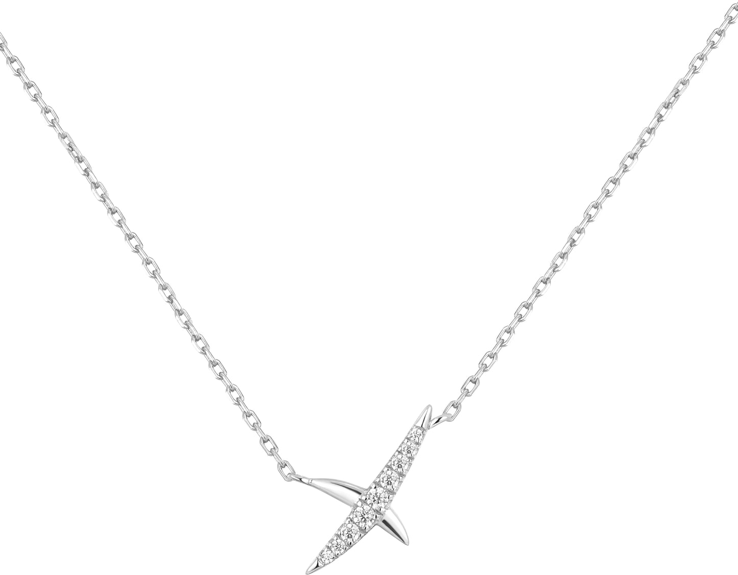 Silver Kiss Pavé CZ Necklace