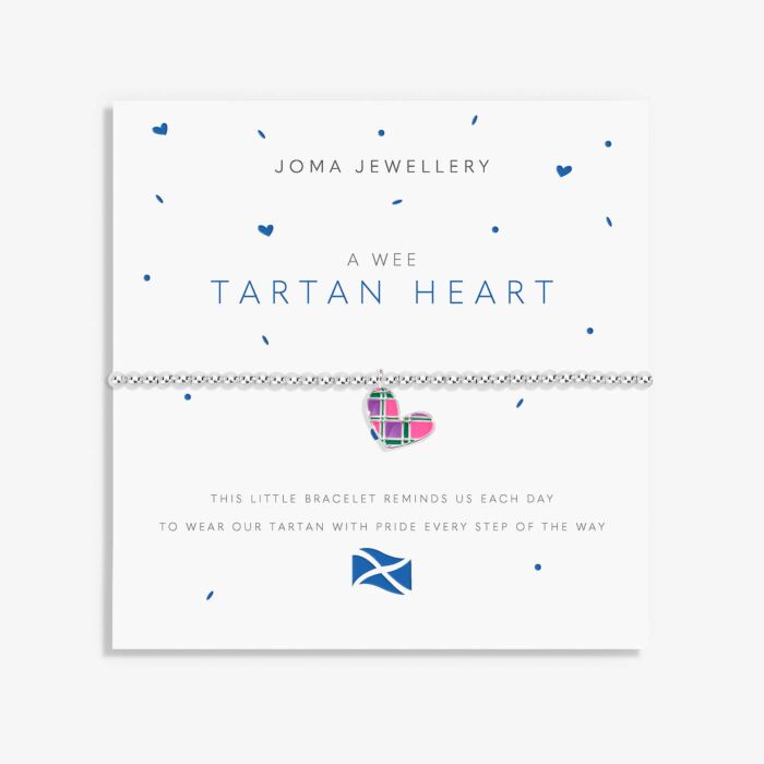 A Wee 'Tartan Heart' Bracelet in Pink