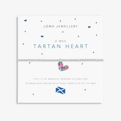 A Wee 'Tartan Heart' Bracelet in Pink