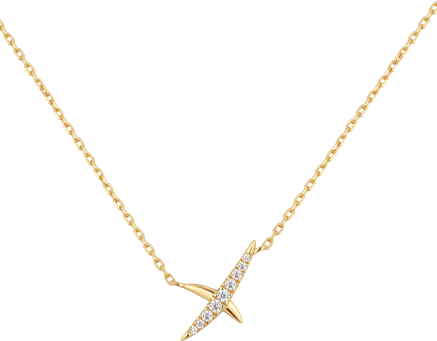 Gold Kiss Pavé CZ Necklace