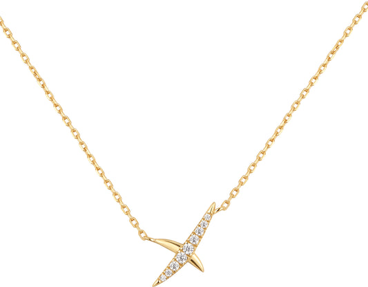 Gold Kiss Pavé CZ Necklace