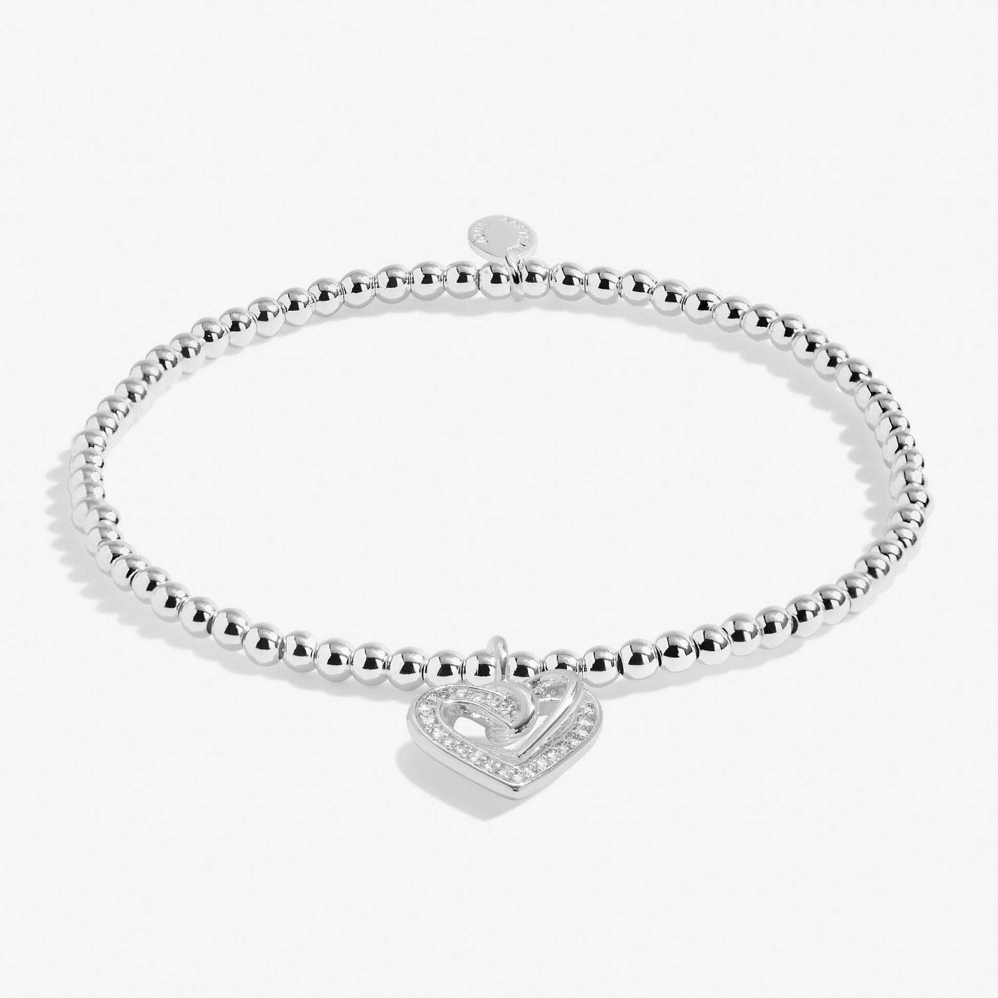 Silver bracelet with CZ heart charm