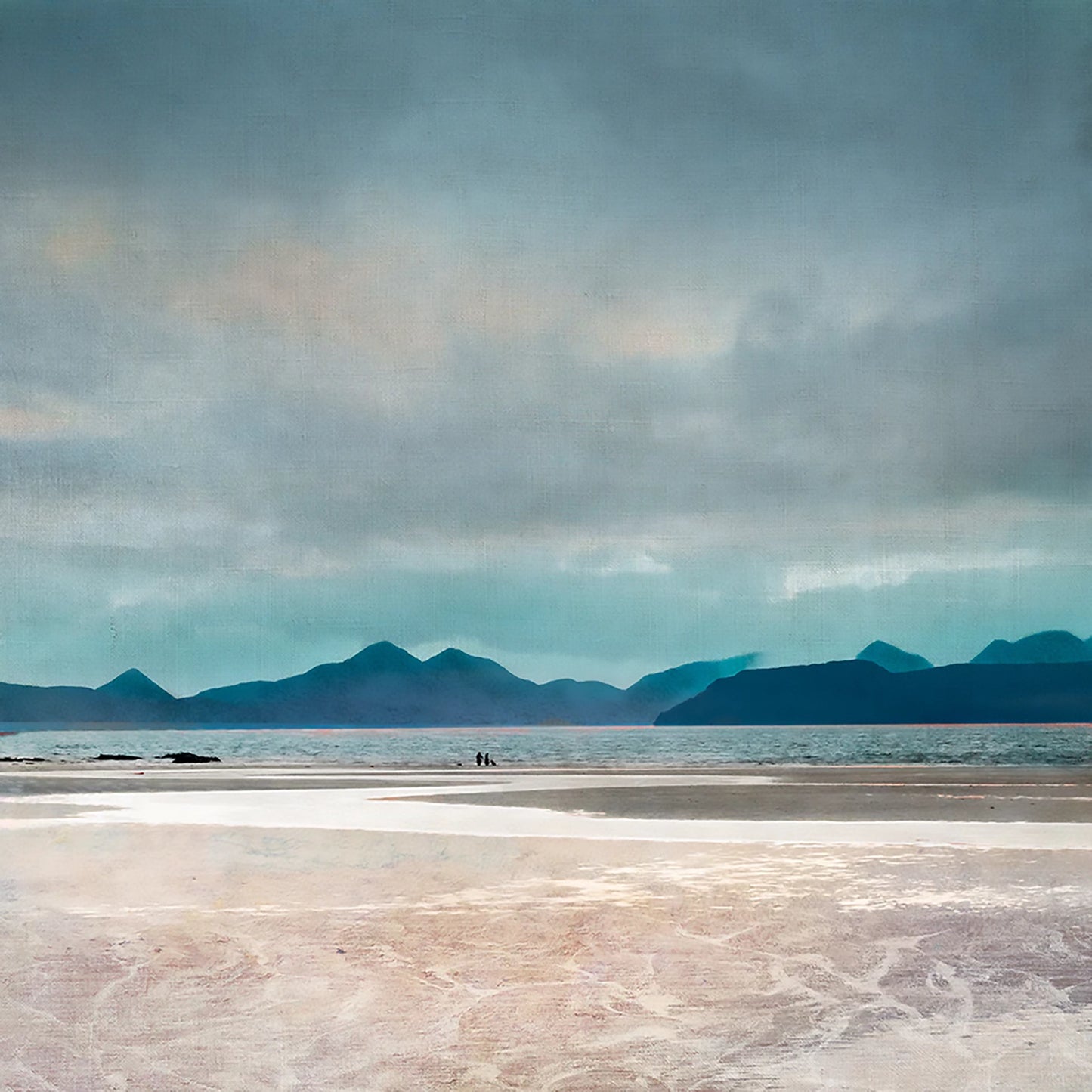 Mini Framed Print | A Walk on the Beach Skye from Applecross