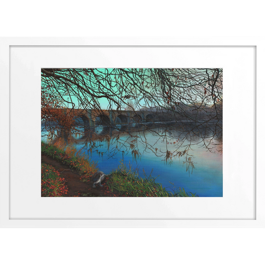 Framed print of painting of Aberdeen Dee bridge