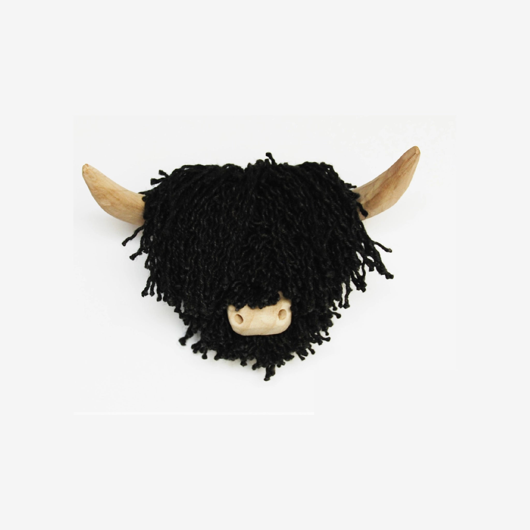 A natural jute black twine wall mounted cow head 