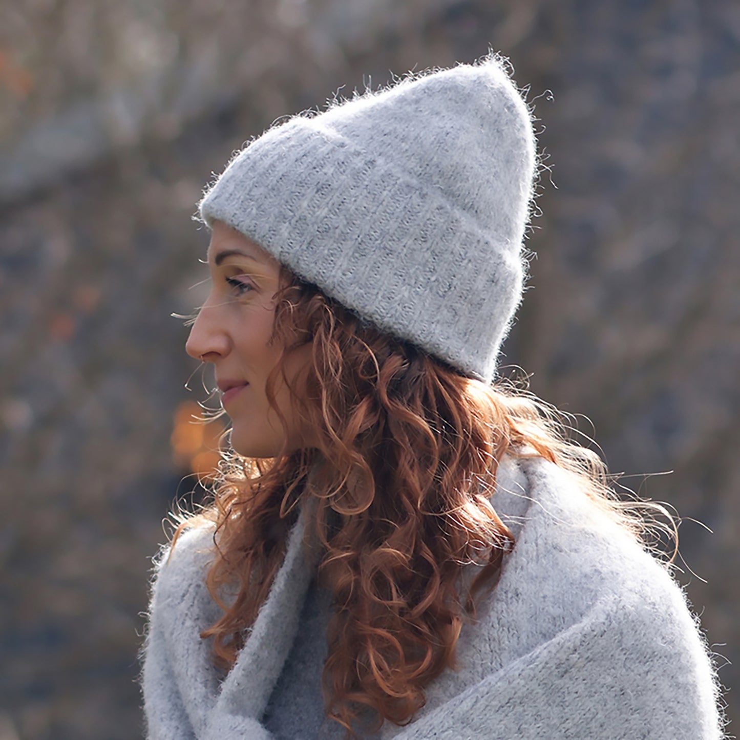Ashleigh Knitted Beanie Hat | Grey Marl