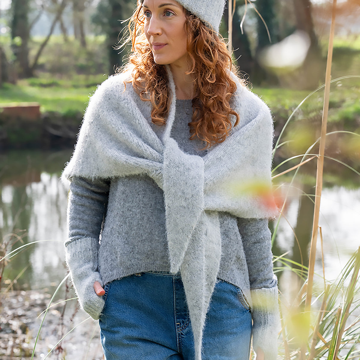 Ashleigh Triangle Scarf | Grey Marl