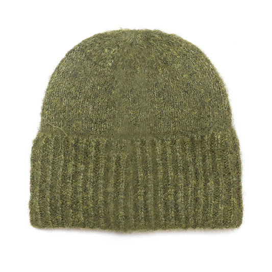 Ashleigh Knitted Beanie Hat | Khaki Green