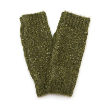 Ashleigh Knitted Wrist Warmers | Khaki Green