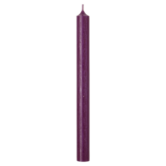 Aubergine purple cylinder dinner candle