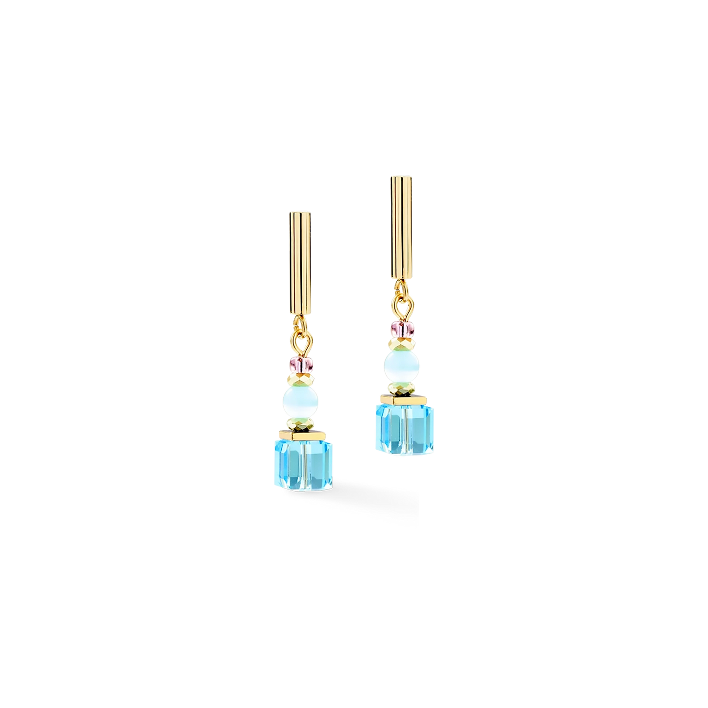Aura Pastel Cube Gold | Earrings