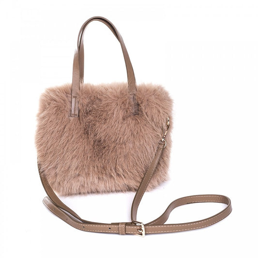 Faux Fur Handbag | Cappuccino Brown