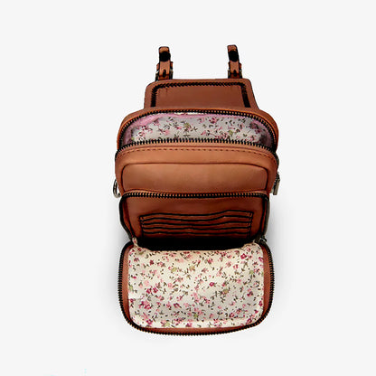 Tartan Baby Jura Crossbody | Chestnut & Blue