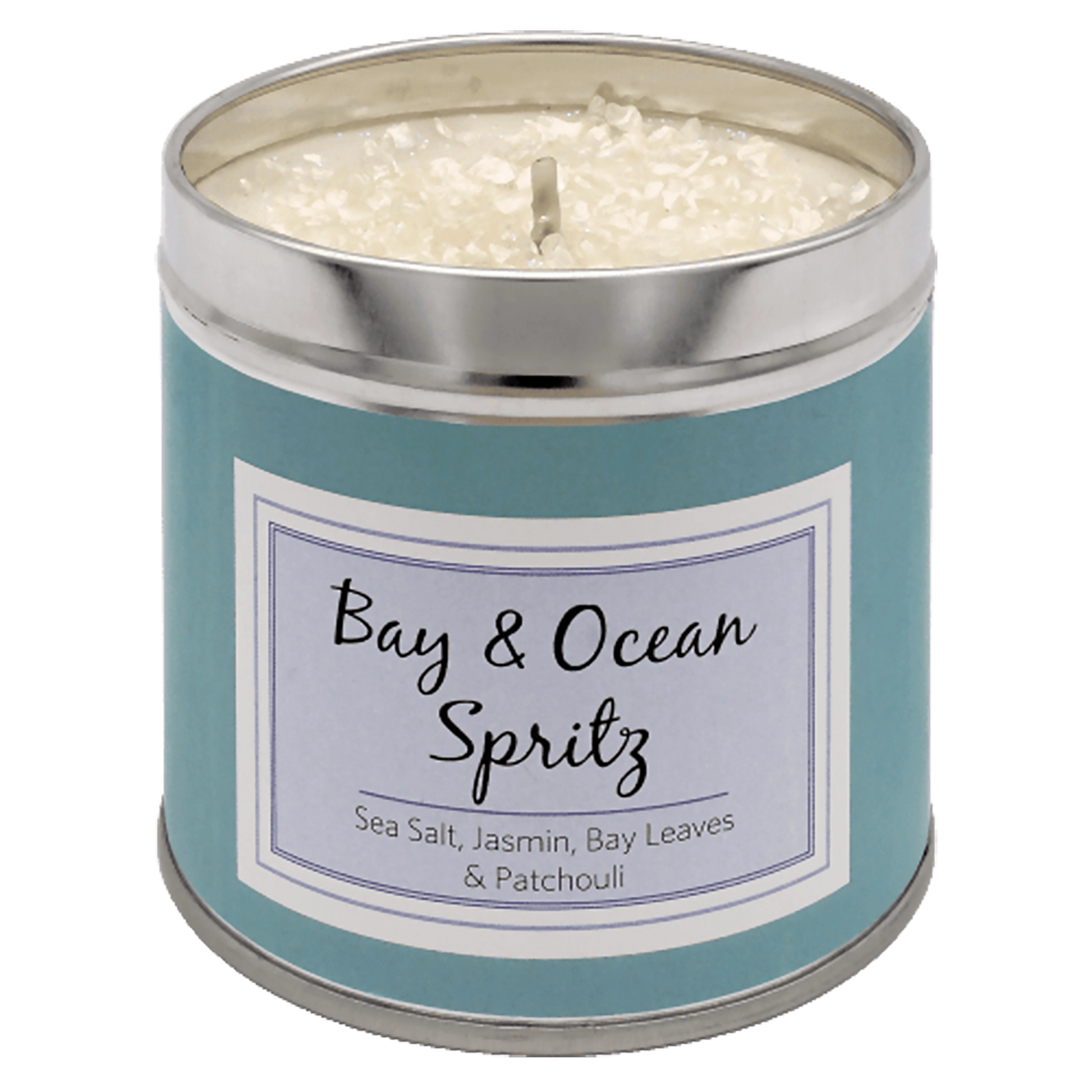 Bay & Ocean scented candle tin with added embellishments