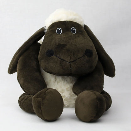 Plush sheep toy with microwavable flax-seed head bag insert