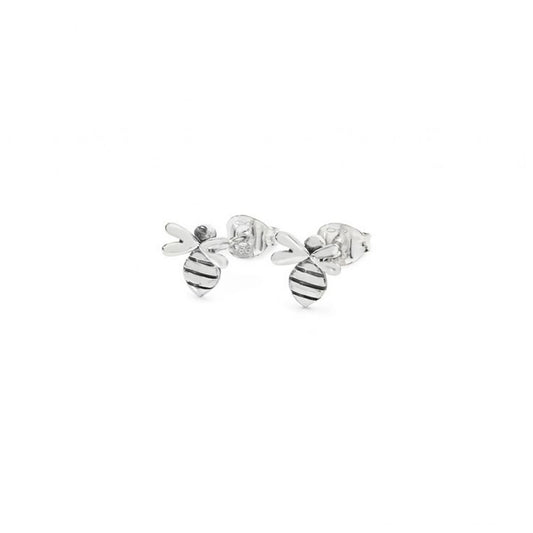 Little silver bee earrings with stud fittings