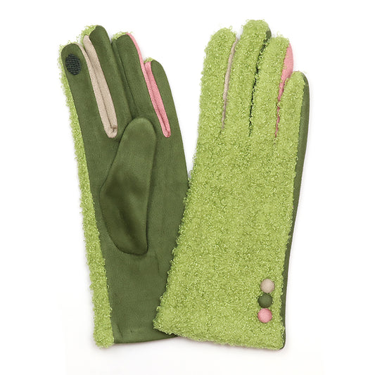 Bergen Boucle Gloves | Green