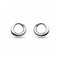A pair of open bevel circle silver studs with cubic zirconia
