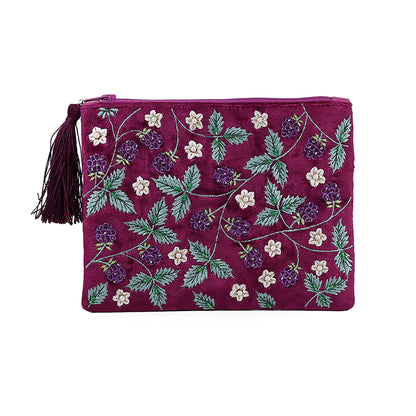 Embroidered Zip Pouch | Bramble