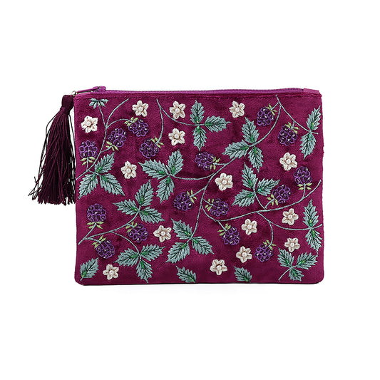 Embroidered Zip Pouch | Bramble
