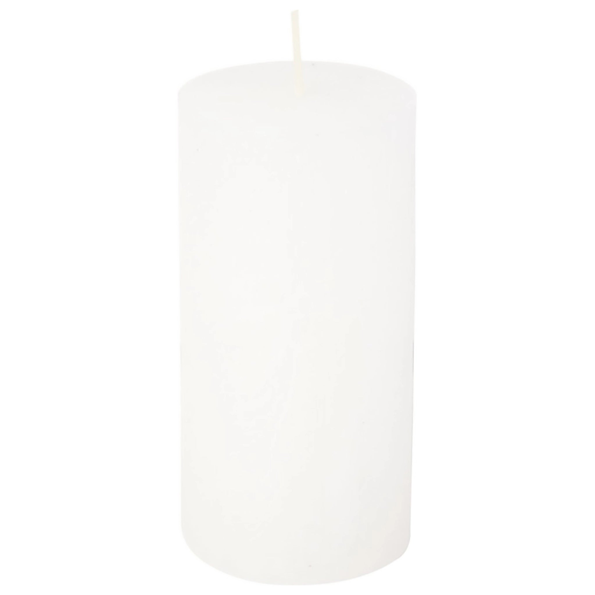 Winter white wax pillar candle