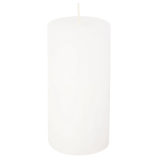 Winter white wax pillar candle