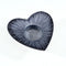 A black enamel decorated heart shaped t-light holder