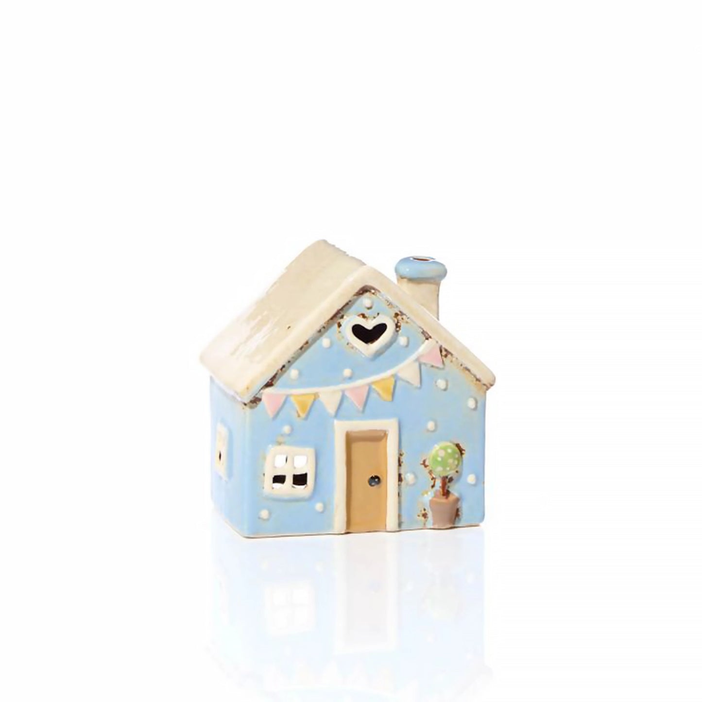 Tealight Holder Bunting House | Blue