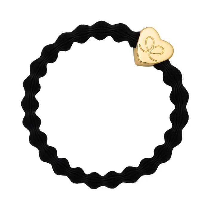 Gold Heart Bubble Hair Band | Black