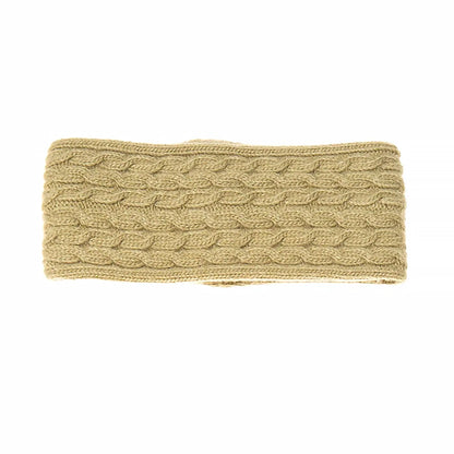 Cable knitted green headband