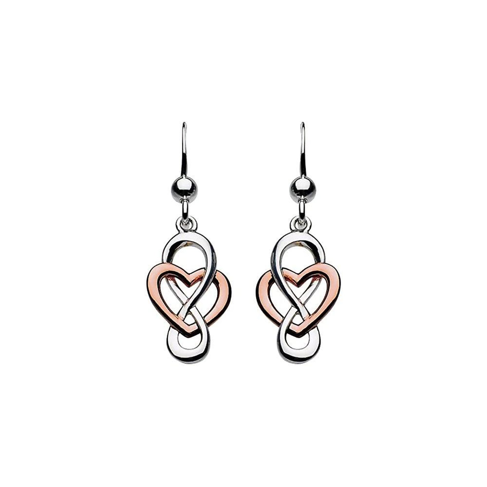 Kit Heath Cara Rose Gold Looped Heart Drops Juniper Aberdeen