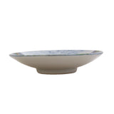 Large glazed stoneware dish, featuring hand painted design of a rock pool bottom, profile side view